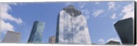 Framed Low angle view of office buildings, Houston, Texas, USA