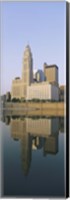 Framed Reflection of buildings in a river, Scioto River, Columbus, Ohio, USA