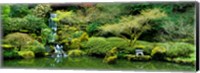 Framed Waterfall in a garden, Japanese Garden, Washington Park, Portland, Oregon, USA
