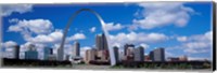 Framed Metal arch in front of buildings, Gateway Arch, St. Louis, Missouri, USA