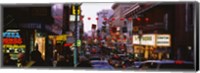 Framed Traffic on a road, Grant Avenue, Chinatown, San Francisco, California, USA