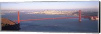 Framed High angle view of a suspension bridge across the sea, Golden Gate Bridge, San Francisco, Marin County, California, USA