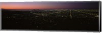 Framed High angle view of a city at night from Griffith Park Observatory, City Of Los Angeles, Los Angeles County, California, USA