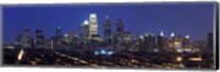 Framed Buildings lit up at night in a city, Comcast Center, Center City, Philadelphia, Philadelphia County, Pennsylvania, USA