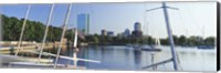 Framed Sailboats in a river with city in the background, Charles River, Back Bay, Boston, Suffolk County, Massachusetts, USA