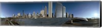 Framed 360 degree view of a city, Millennium Park, Jay Pritzker Pavilion, Lake Shore Drive, Chicago, Cook County, Illinois, USA