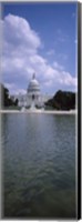 Framed Reflecting pool with a government building in the background, Capitol Building, Washington DC, USA