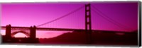 Framed Low angle view of a suspension bridge, Golden Gate Bridge, San Francisco Bay, San Francisco, California, USA