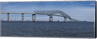 Framed Bridge across a river, Francis Scott Key Bridge, Patapsco River, Baltimore, Maryland, USA