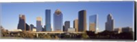 Framed Skyscrapers against blue sky, Houston, Texas, USA