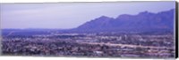 Framed Tuscon, Arizona with Mountains