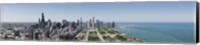 Framed City skyline from south end of Grant Park, Chicago, Lake Michigan, Cook County, Illinois 2009