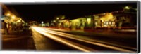 Framed Streaks of lights on the road in a city at night, Lahaina, Maui, Hawaii, USA