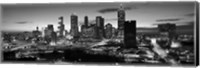 Framed Atlanta skyline in black and white, Georgia, USA