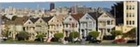 Framed Famous row of Victorian Houses called Painted Ladies, San Francisco, California, USA 2011