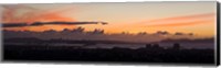 Framed City view at dusk, Emeryville, Oakland, San Francisco Bay, San Francisco, California, USA