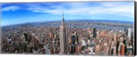 Framed Aerial view of New York City with empire state building, New York State