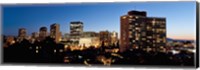 Framed Skyline at dusk, Oakland, California