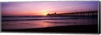 Framed Pier in the pacific ocean at dusk, San Diego, California