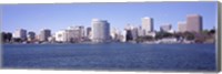 Framed Skyscrapers in a lake, Lake Merritt, Oakland, California, USA