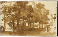 Framed Market Scene Under Trees in Katwijk