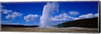 Framed Old Faithful, Yellowstone National Park, Wyoming, USA