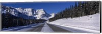 Framed Canada, Alberta, Banff National Park, road, winter