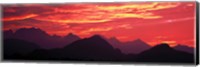 Framed Sundown Austrian Mts South Bavaria Germany