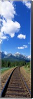 Framed Rail Road Tracks Banff National Park Alberta Canada