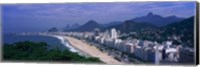 Framed Aerial view of Copacabana Beach, Rio De Janeiro, Brazil