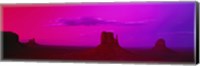 Framed Rock Formations with Pink Sky, Monument Valley, Arizona, USA