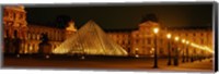 Framed Louvre Lit Up at Night, Paris, France