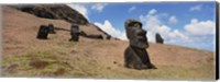 Framed Close Up of Moai statues, Easter Island, Chile