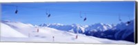 Framed Ski Lift in Mountains Switzerland