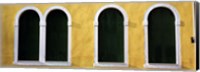 Framed Windows in Yellow Wall Venice Italy