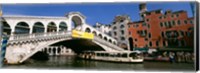 Framed Low angle view of a bridge across a canal, Rialto Bridge, Venice, Italy
