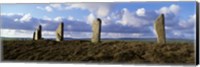 Framed Ring Of Brodgar on a cloudy day, Orkney Islands, Scotland, United Kingdom