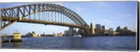 Framed Australia, New South Wales, Sydney, Sydney harbor, View of bridge and city