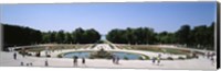 Framed Tourists around a fountain, Versailles, France