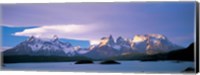Framed Clouds over snow covered mountains, Towers Of Paine, Torres Del Paine National Park, Patagonia, Chile