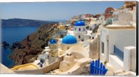 Framed High angle view of a church, Oia, Santorini, Cyclades Islands, Greece