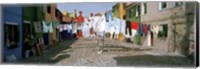 Framed Clothesline in a street, Burano, Veneto, Italy