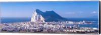 Framed City with a cliff in the background, Rock Of Gibraltar, Gibraltar, Spain