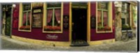 Framed Facade of a restaurant, Patershol, Ghent, East Flanders, Flemish Region, Belgium