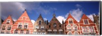Framed Low angle view of colorful buildings, Main Square, Bruges, West Flanders, Flemish Region, Belgium