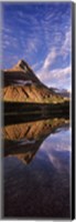 Framed Reflection of a mountain in a lake, Alpine Lake, US Glacier National Park, Montana, USA