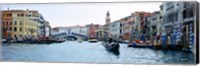 Framed Buildings at the waterfront, Rialto Bridge, Grand Canal, Venice, Veneto, Italy