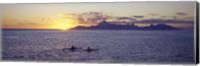 Framed Sea at sunset, Moorea, Tahiti, Society Islands, French Polynesia