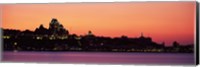 Framed City at dusk, Chateau Frontenac Hotel, Quebec City, Quebec, Canada