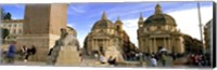 Framed Tourists in front of churches, Santa Maria Dei Miracoli, Santa Maria Di Montesanto, Piazza Del Popolo, Rome, Italy